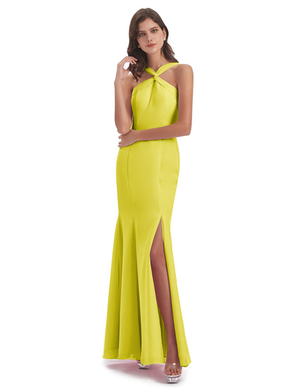 Aubrey Hourglass Halter Chiffon Bridesmaid Dresses