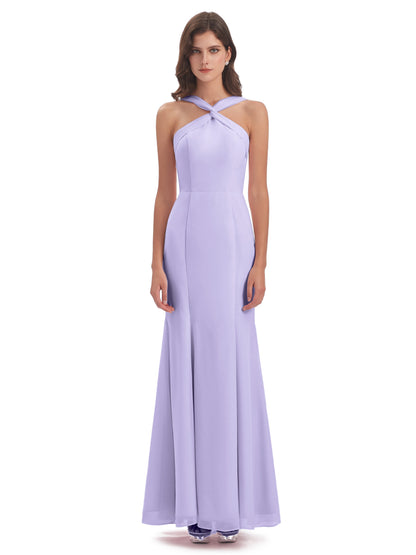 Aubrey Hourglass Halter Chiffon Bridesmaid Dresses
