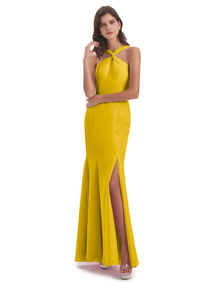 Aubrey Hourglass Halter Chiffon Bridesmaid Dresses