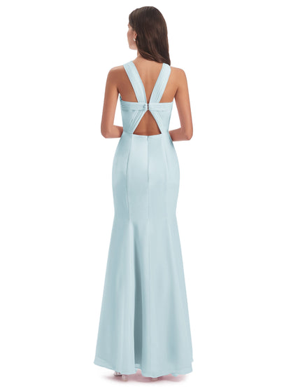 Aubrey Hourglass Halter Chiffon Bridesmaid Dresses