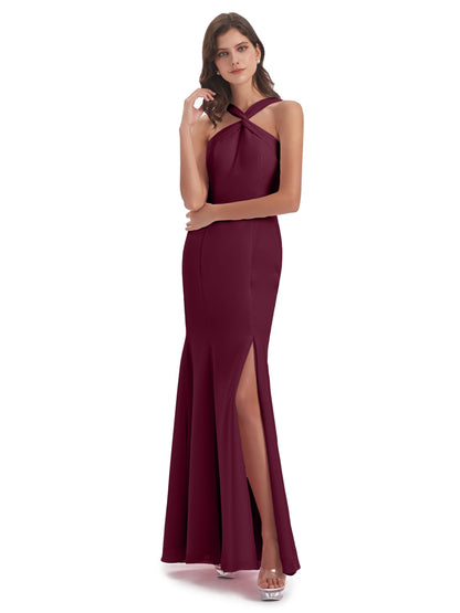 Aubrey Hourglass Halter Chiffon Bridesmaid Dresses
