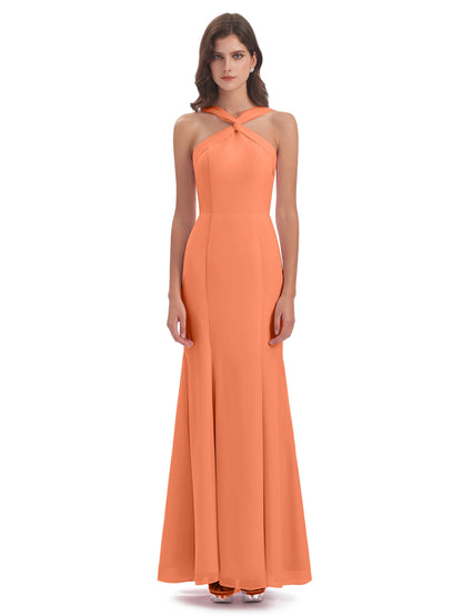 Aubrey Hourglass Halter Chiffon Bridesmaid Dresses
