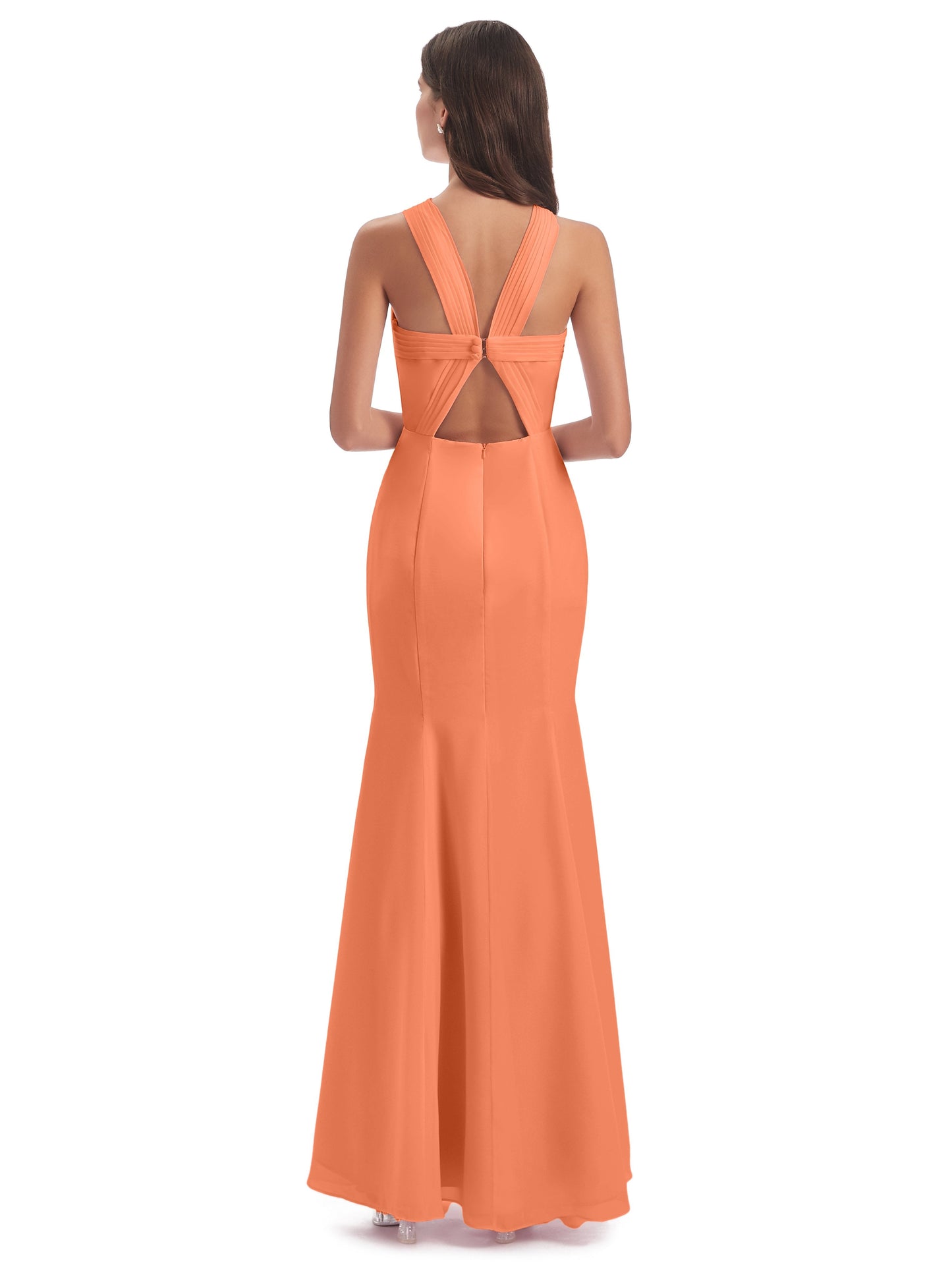 Aubrey Hourglass Halter Chiffon Bridesmaid Dresses
