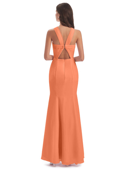 Aubrey Hourglass Halter Chiffon Bridesmaid Dresses