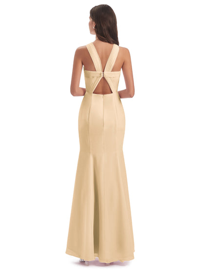 Aubrey Hourglass Halter Chiffon Bridesmaid Dresses