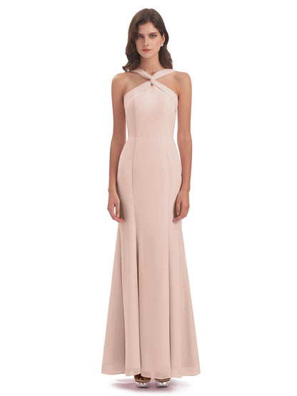 Aubrey Hourglass Halter Chiffon Bridesmaid Dresses
