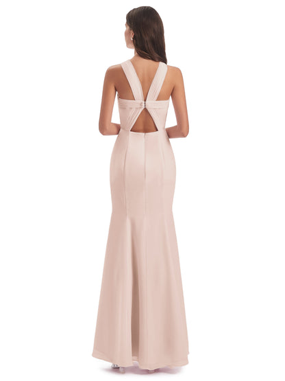 Aubrey Hourglass Halter Chiffon Bridesmaid Dresses
