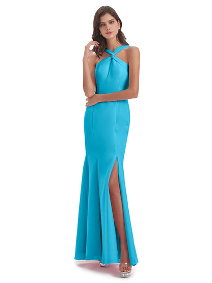 Aubrey Hourglass Halter Chiffon Bridesmaid Dresses