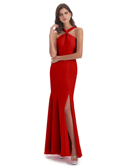 Aubrey Hourglass Halter Chiffon Bridesmaid Dresses