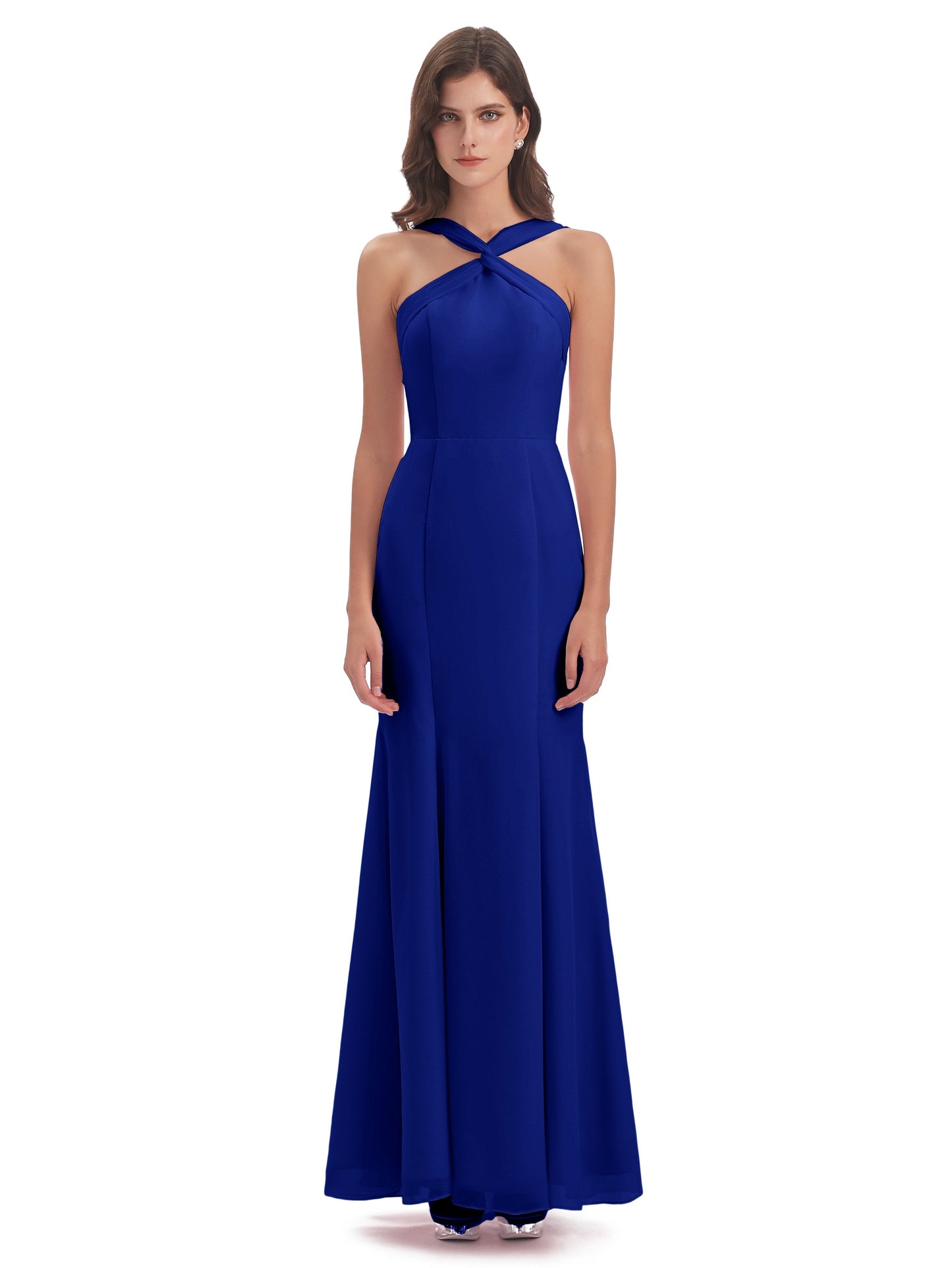 Aubrey Hourglass Halter Chiffon Bridesmaid Dresses