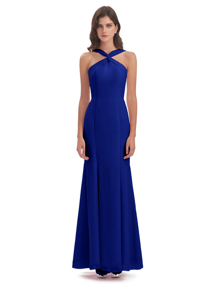 Aubrey Hourglass Halter Chiffon Bridesmaid Dresses