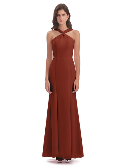 Aubrey Hourglass Halter Chiffon Bridesmaid Dresses
