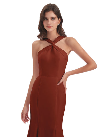 Aubrey Hourglass Halter Chiffon Bridesmaid Dresses