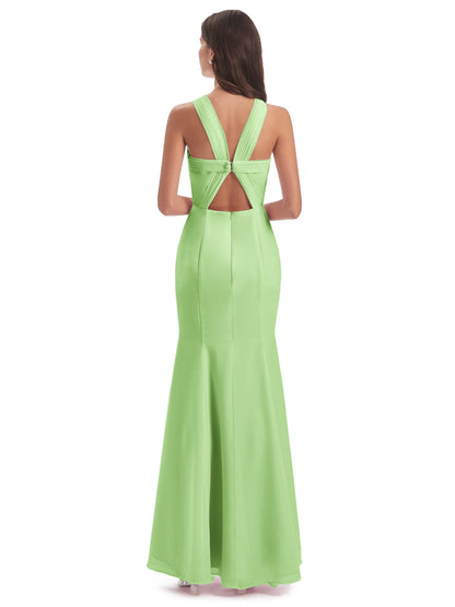 Aubrey Hourglass Halter Chiffon Bridesmaid Dresses