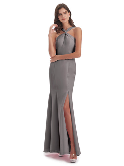 Aubrey Hourglass Halter Chiffon Bridesmaid Dresses