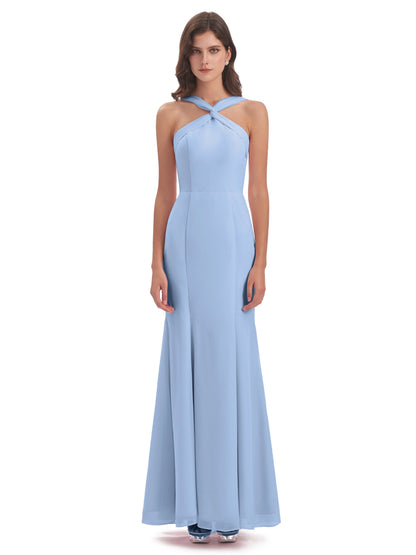 Aubrey Hourglass Halter Chiffon Bridesmaid Dresses