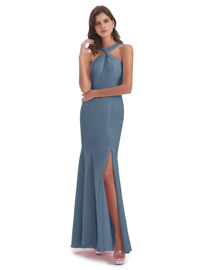 Aubrey Hourglass Halter Chiffon Bridesmaid Dresses