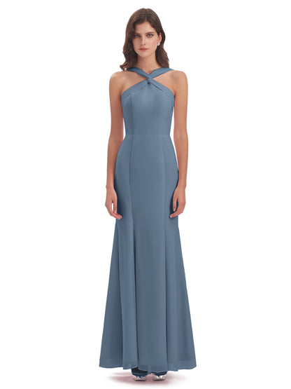 Aubrey Hourglass Halter Chiffon Bridesmaid Dresses