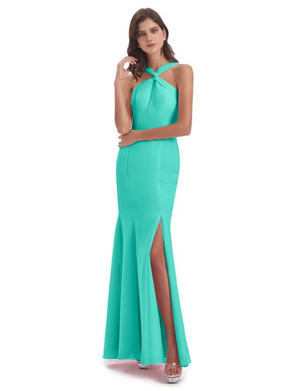 Aubrey Hourglass Halter Chiffon Bridesmaid Dresses