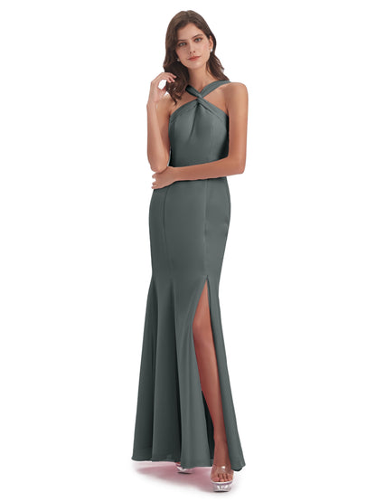 Aubrey Hourglass Halter Chiffon Bridesmaid Dresses