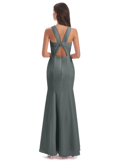 Aubrey Hourglass Halter Chiffon Bridesmaid Dresses