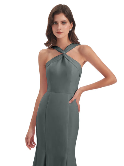 Aubrey Hourglass Halter Chiffon Bridesmaid Dresses