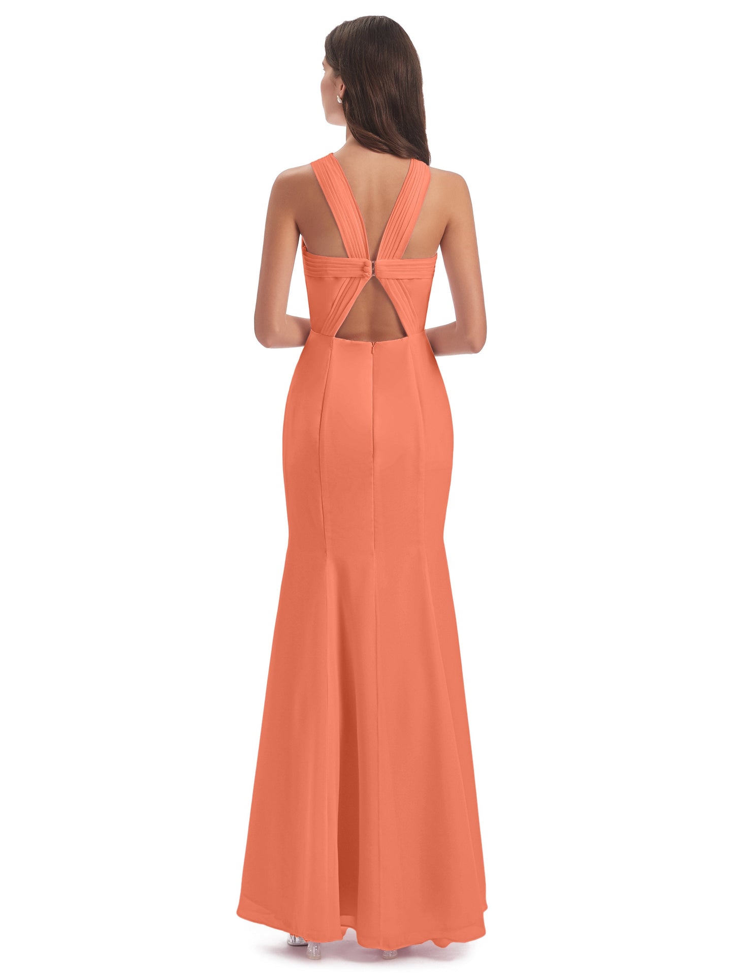 Aubrey Hourglass Halter Chiffon Bridesmaid Dresses