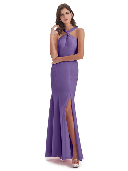 Aubrey Hourglass Halter Chiffon Bridesmaid Dresses