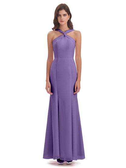 Aubrey Hourglass Halter Chiffon Bridesmaid Dresses