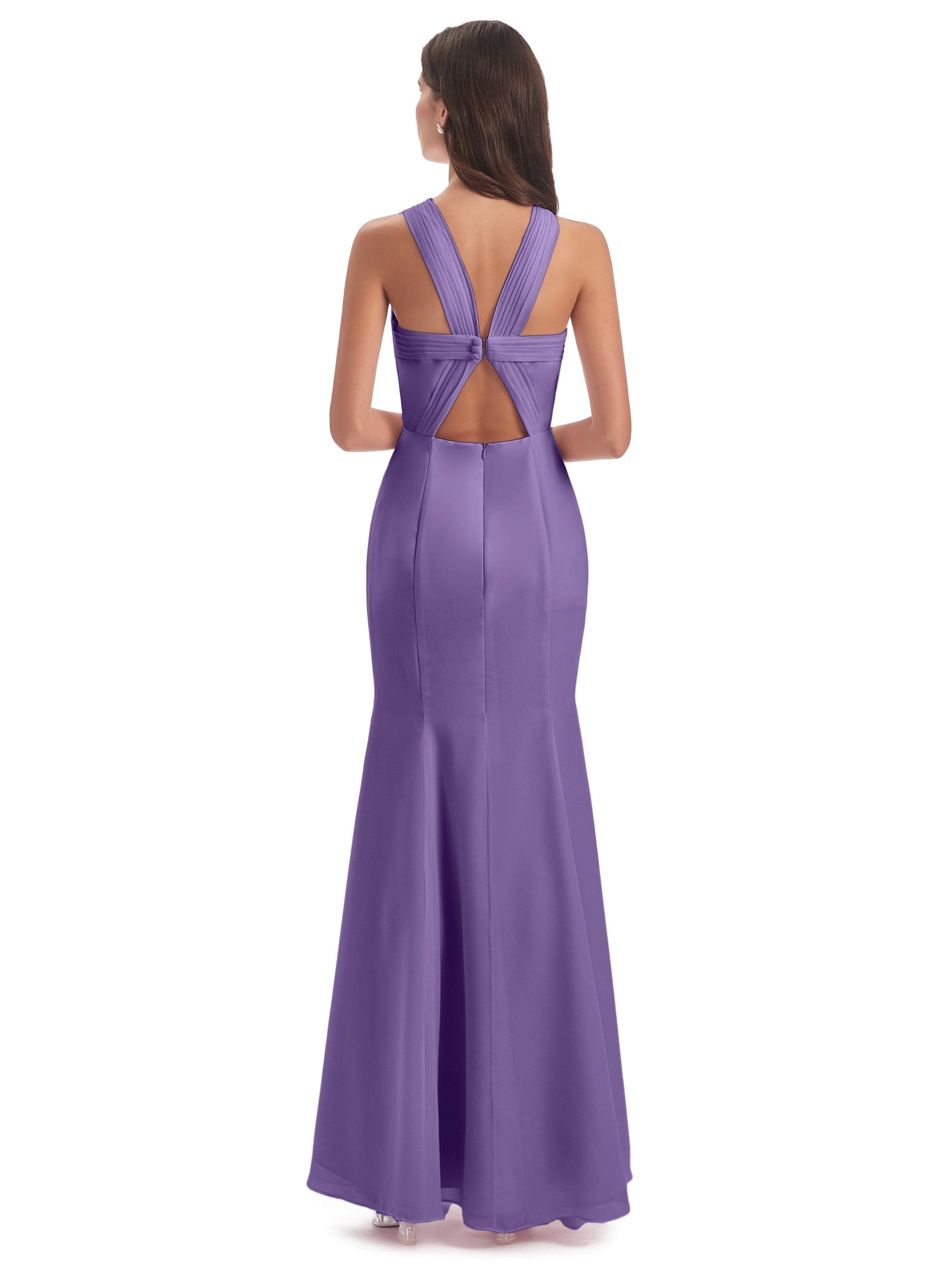 Aubrey Hourglass Halter Chiffon Bridesmaid Dresses
