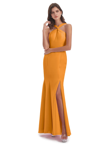 Aubrey Hourglass Halter Chiffon Bridesmaid Dresses