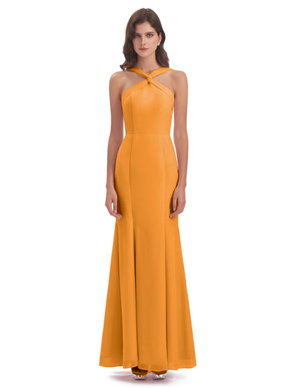Aubrey Hourglass Halter Chiffon Bridesmaid Dresses