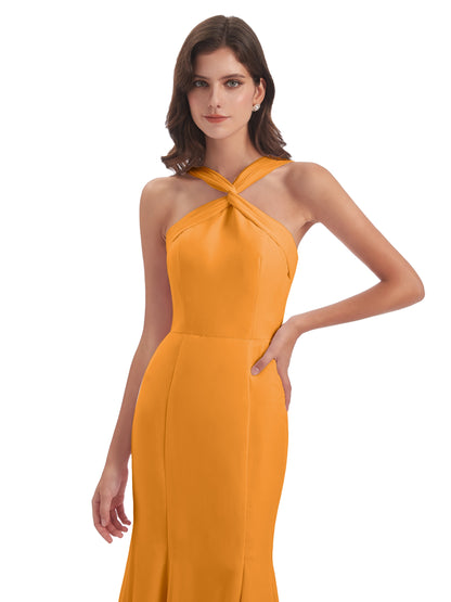 Aubrey Hourglass Halter Chiffon Bridesmaid Dresses