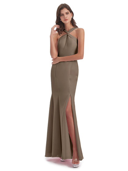 Aubrey Hourglass Halter Chiffon Bridesmaid Dresses