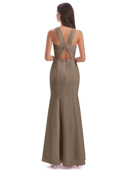 Aubrey Hourglass Halter Chiffon Bridesmaid Dresses
