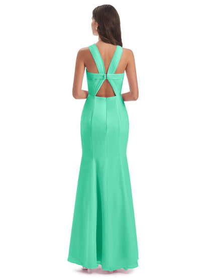 Aubrey Hourglass Halter Chiffon Bridesmaid Dresses