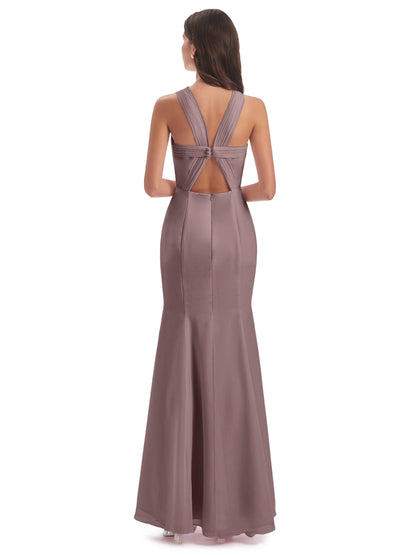 Aubrey Hourglass Halter Chiffon Bridesmaid Dresses