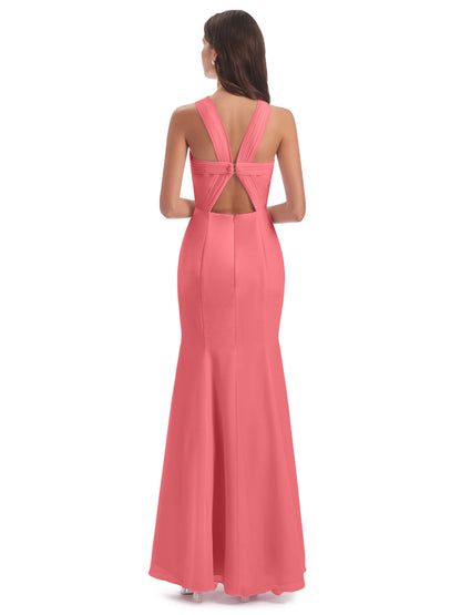 Aubrey Hourglass Halter Chiffon Bridesmaid Dresses