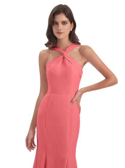 Aubrey Hourglass Halter Chiffon Bridesmaid Dresses