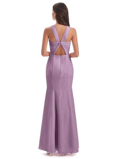 Aubrey Hourglass Halter Chiffon Bridesmaid Dresses