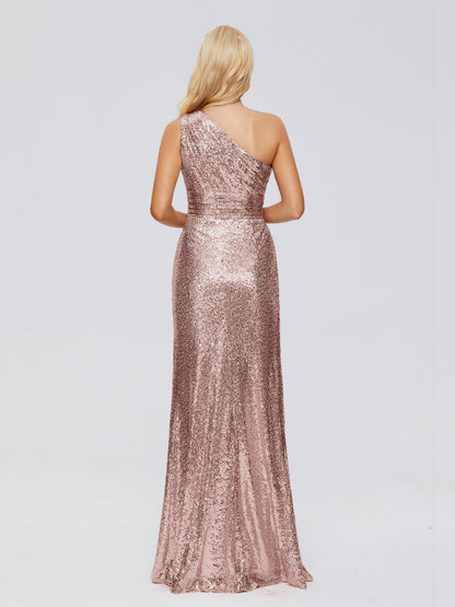 Bailey One Shoulder Sequins Bridesmaid Dress