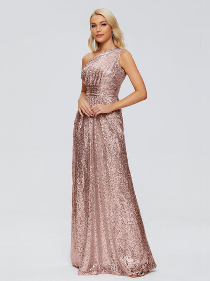 Bailey One Shoulder Sequins Bridesmaid Dress