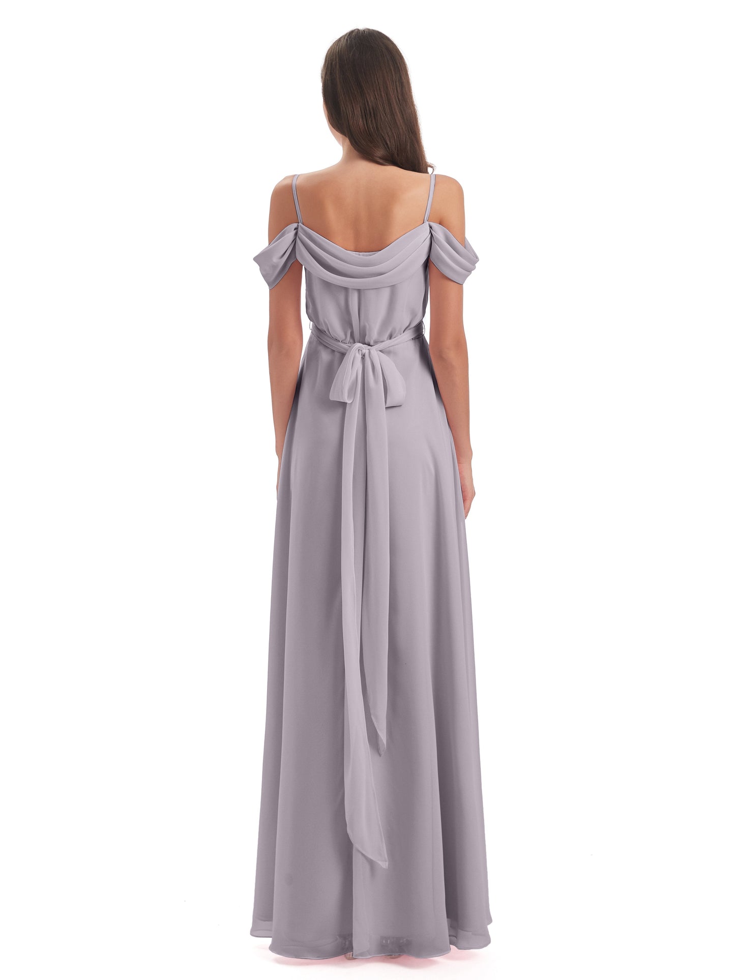 Brenna Off The Shoulder Chiffon Long Bridesmaid Dresses