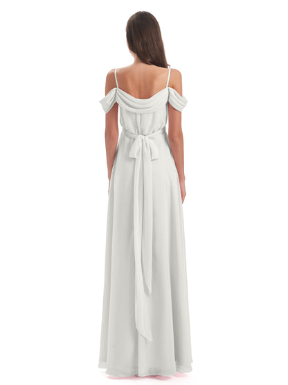 Brenna Off The Shoulder Chiffon Long Bridesmaid Dresses