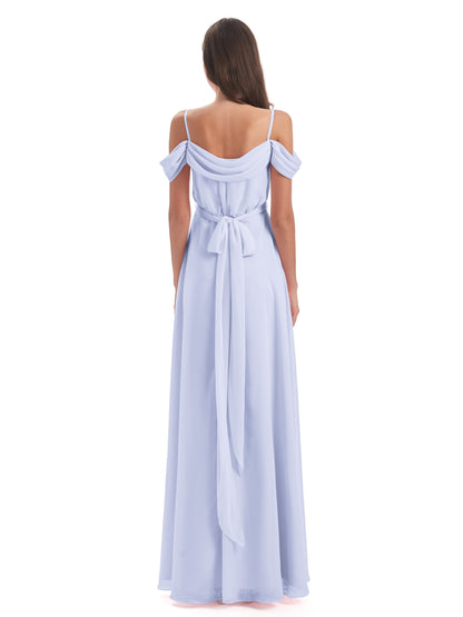 Brenna Off The Shoulder Chiffon Long Bridesmaid Dresses