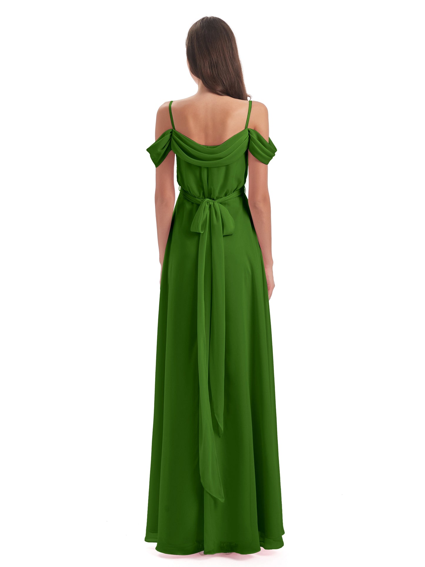 Brenna Off The Shoulder Chiffon Long Bridesmaid Dresses