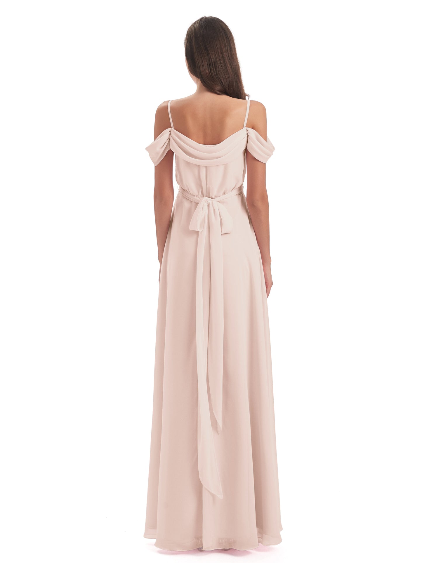 Brenna Off The Shoulder Chiffon Long Bridesmaid Dresses