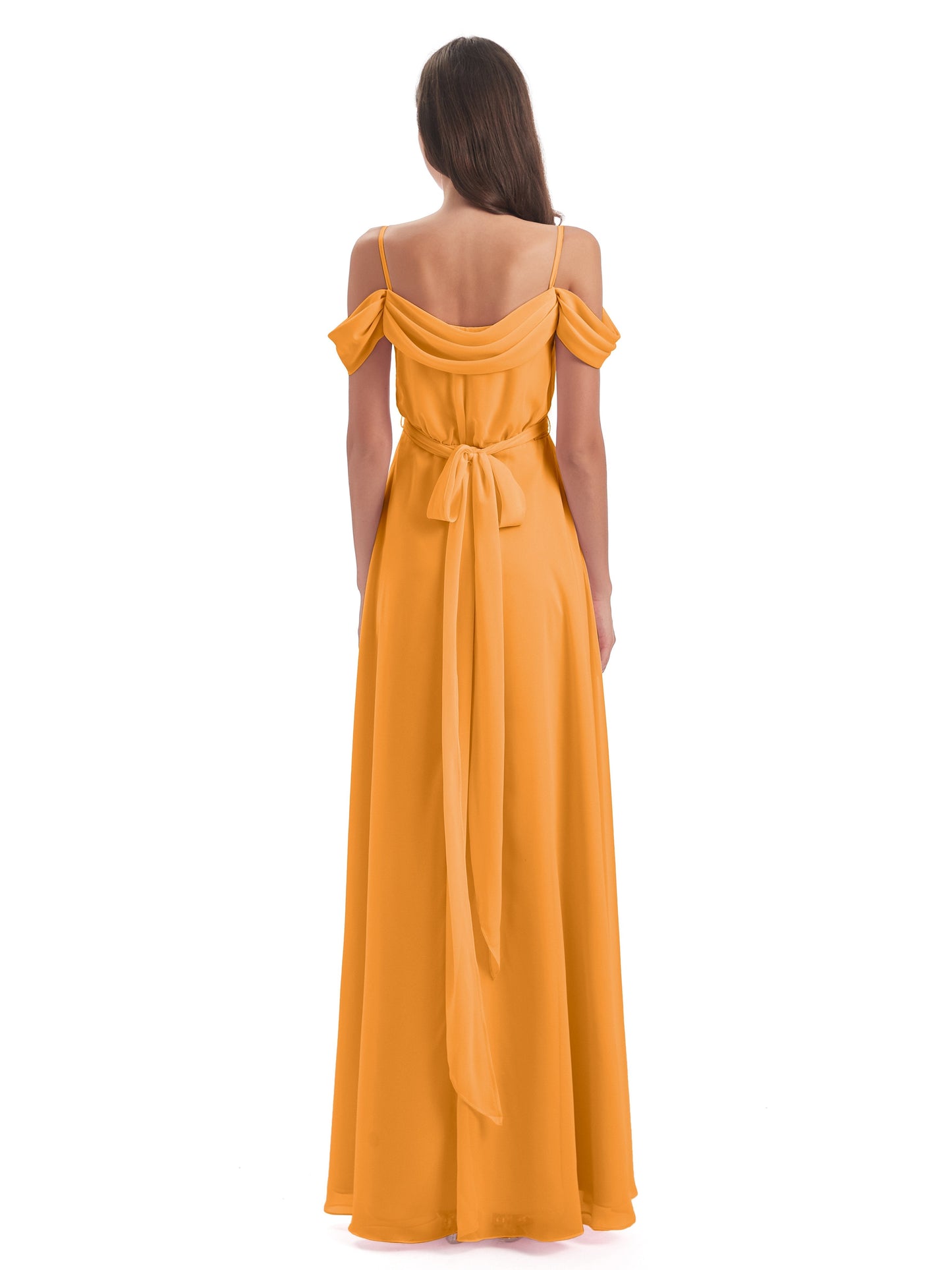 Brenna Off The Shoulder Chiffon Long Bridesmaid Dresses