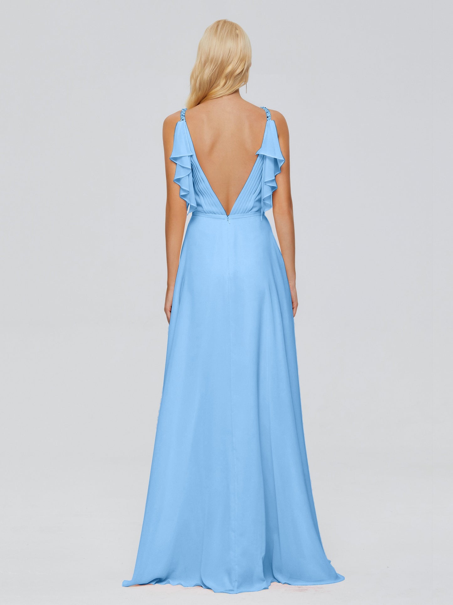 Brianna Straps V-back Chiffon Bridesmaid Dresses