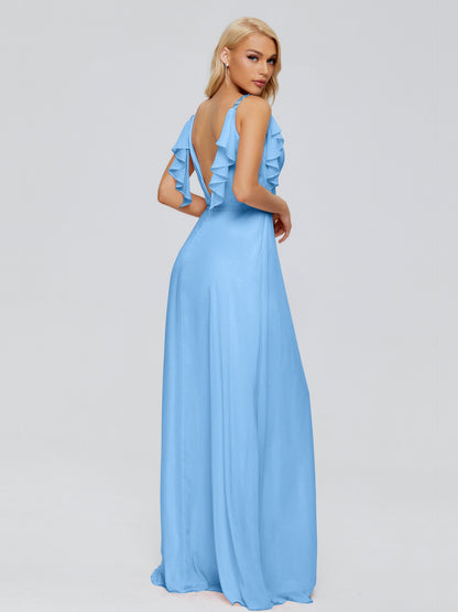 Brianna Straps V-back Chiffon Bridesmaid Dresses